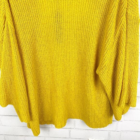 Catherine Malandrino NWT Yellow 3/4 Sleeve Open Front Slouchy Cardigan Size XS - Picture 12 of 15